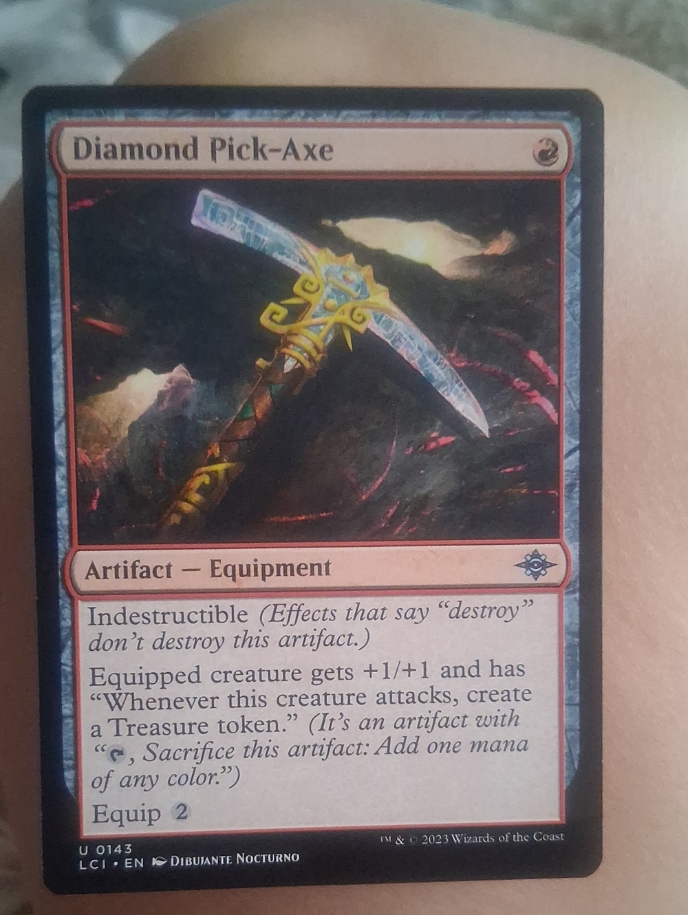 Diamond Pick-Axe Trading Card – Blue & Gold